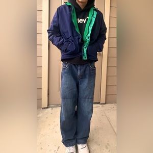 Model is 5’7 chest-20” length-22” sleeves-“29